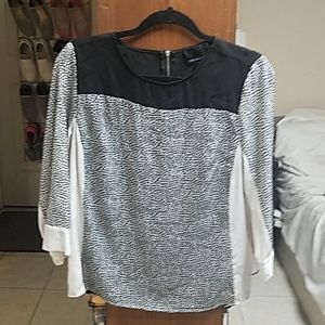 Cynthia Rowley Black and White Printed Blouse